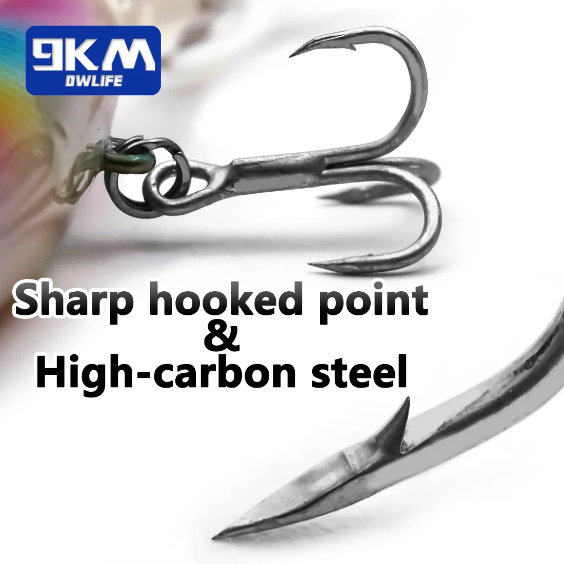 Punto enganchado afilado y acero alto en carbono