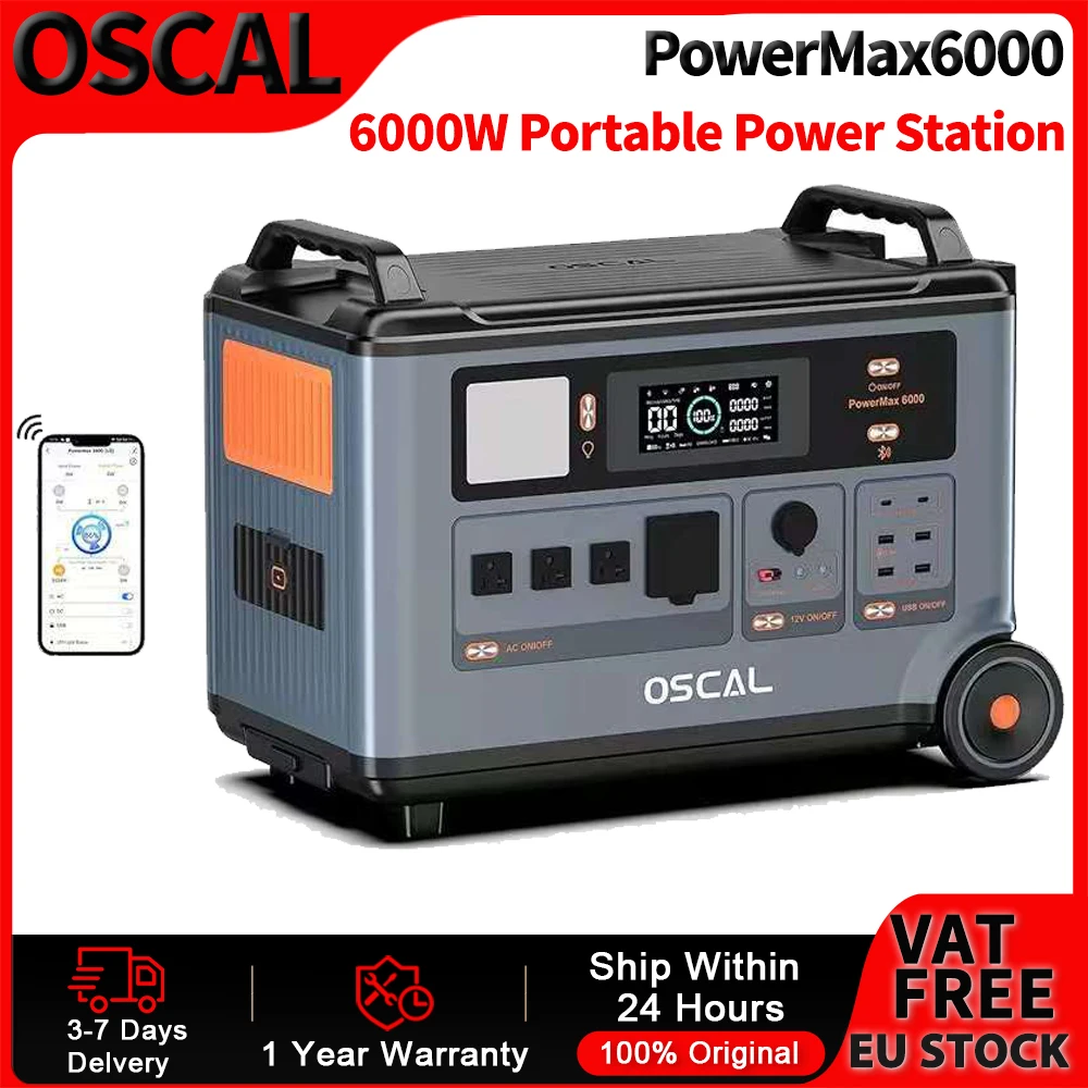 Oscal Powermax6000 – Estación de energía portátil con batería Lifepo4
