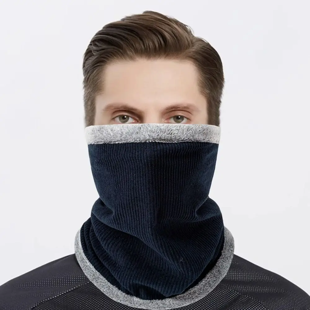 Bufanda con cordón a prueba de viento, cubierta de cuello de punto multifuncional gruesa, calentador de cuello de felpa para exteriores, nuevo - imagen 3