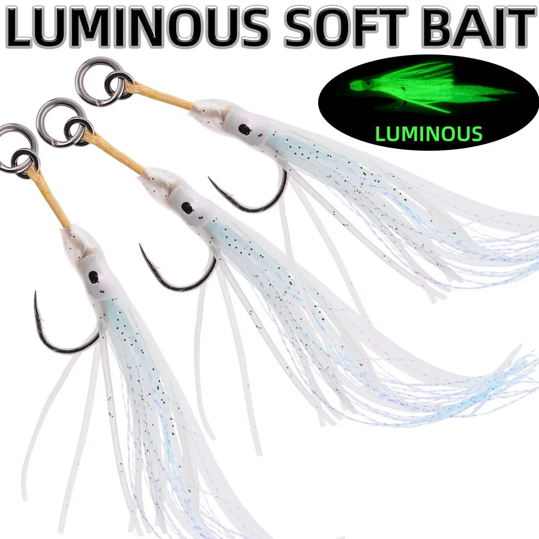 10 unids/lote corbata Seda brillante pesca en el mar placa de hierro anzuelo de pesca con púas accesorios de pesca al por mayor - imagen 2