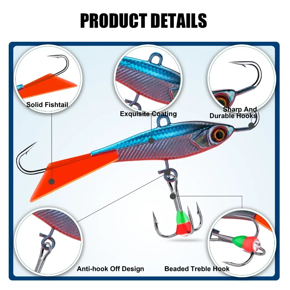 Goture 4 unids/lote 7cm 15g juego de plantillas de pesca en hielo plantilla equilibrada Banlancer de hielo de invierno señuelo de pesca en hielo arrfital Swimbait Wobbler Set - imagen 2
