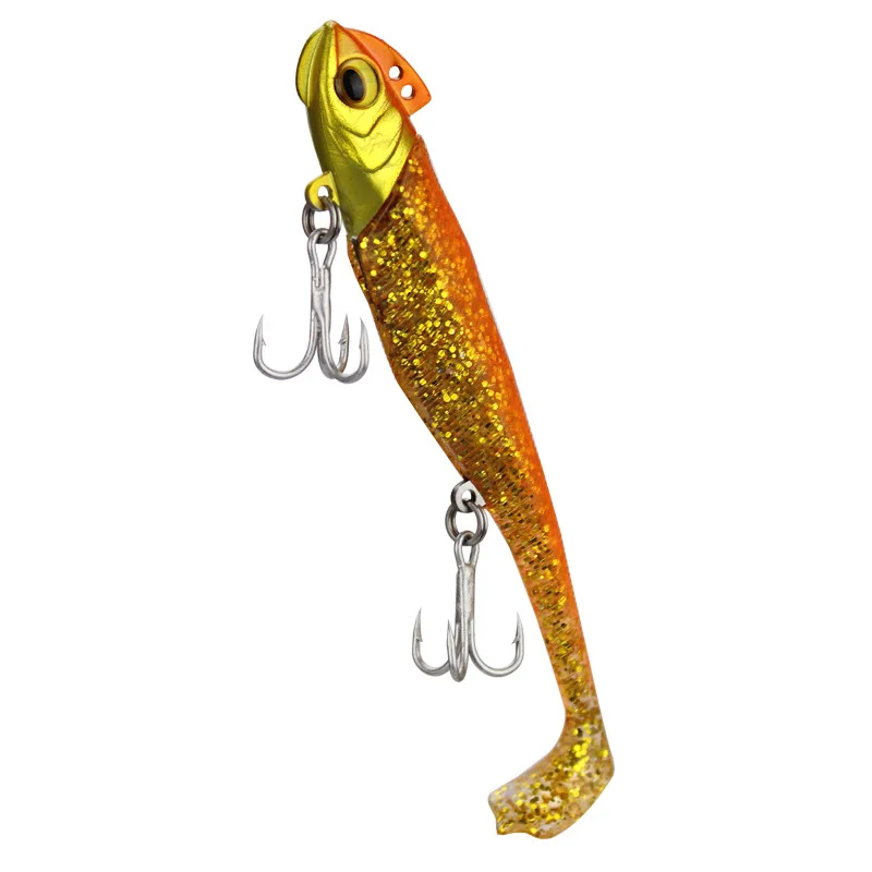 Topline-señuelo de pesca con cabeza de pececillo negro, cebo suave, plantilla de Metal, cabeza de plomo, 9cm, 11,5 cm - imagen 4