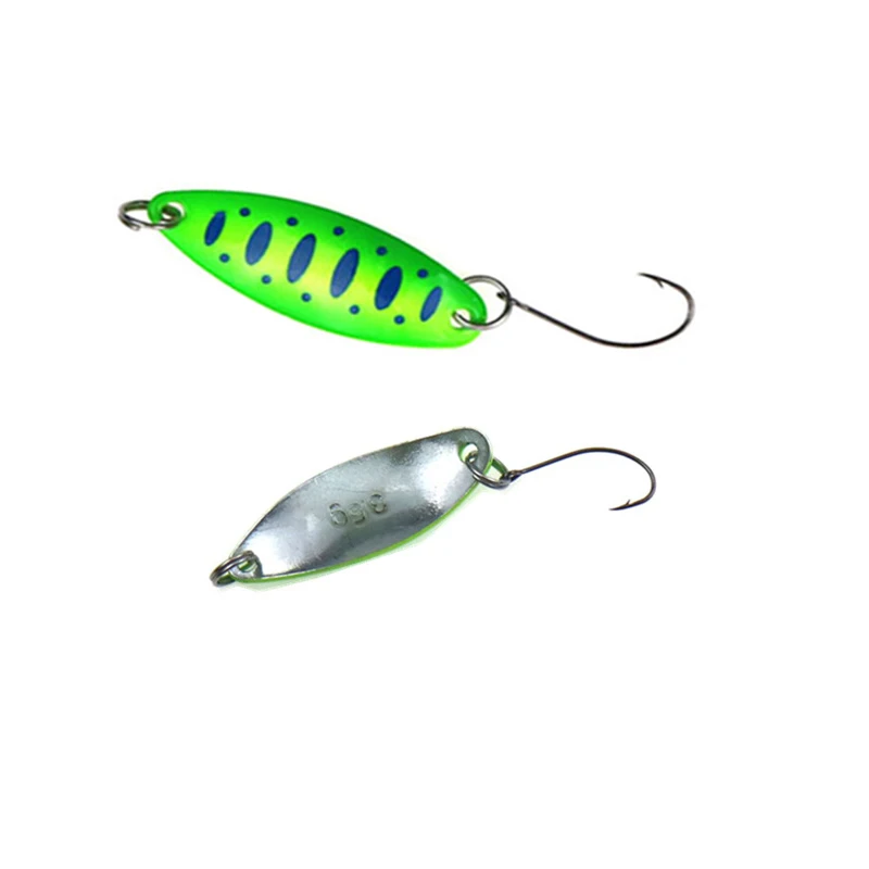 Señuelo de cuchara de 3,4 cm y 3,5g, aparejos de pesca de Metal, anzuelo afilado, señuelo de lentejuelas duras, cebo Artificial, cuchara giratoria de agua dulce y salada - imagen 3