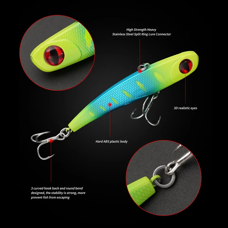 WALK FISH-señuelo VIB de 13g-34g, señuelo de pesca de Metal que se hunde en hielo, cebo Artificial para nadar, anzuelos de pesca con rattlin, lubina con boca de cuchillo - imagen 3