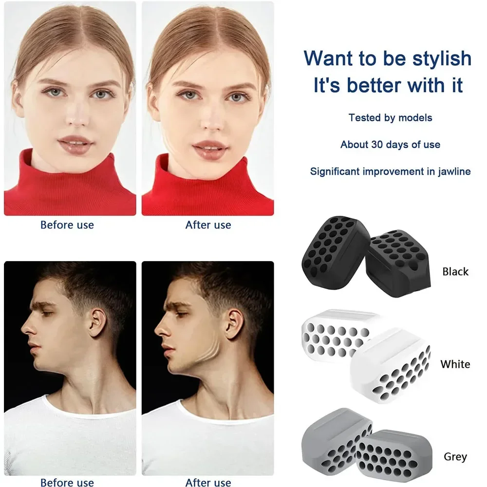 Ejercitador de mandíbula para hombres y mujeres, 2 uds., ejercitador de mandíbula Facial, gimnasio, pelota para hacer ejercicio, entrenamiento muscular, cuello, cara, adelgazamiento, boca, Jawliner - imagen 3