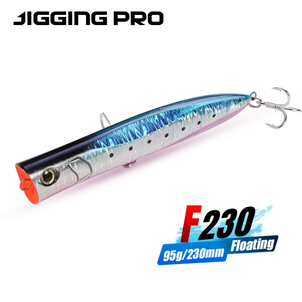 Jigging Pro Popper delgado 230mm – Señuelo topwater para atún y GT