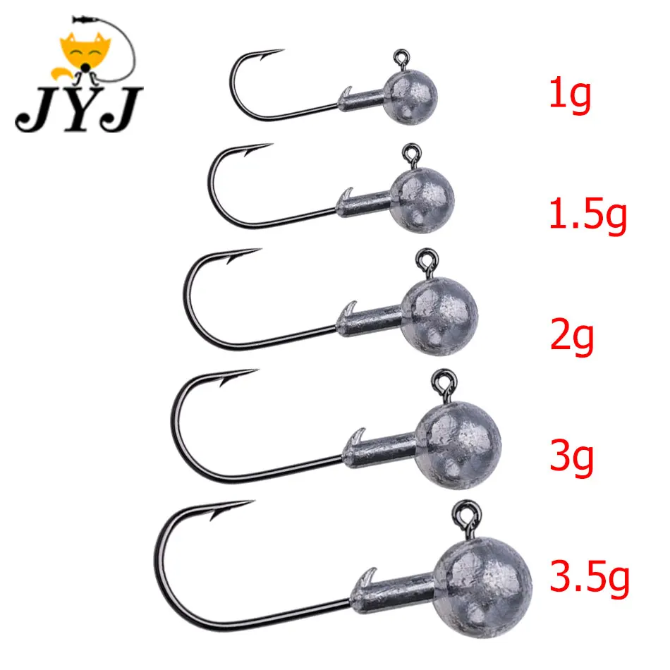 JYJ Anzuelo Jig Head cabeza afilada peso ligero para vinilo perca lucio gato - imagen 4