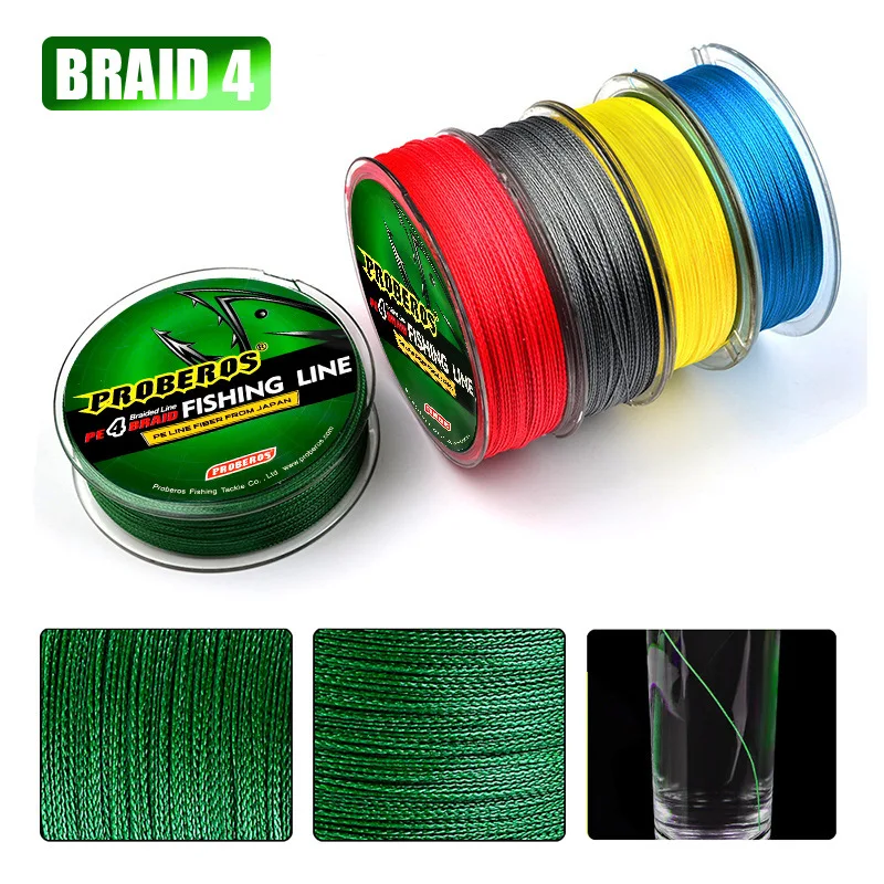10 Uds 4 hebras 100M hilo de pescar trenzado súper fuerte 6-100LB 0,4-10 Material PE pesca de carpa multifilamento para cuerda de pescado - imagen 3