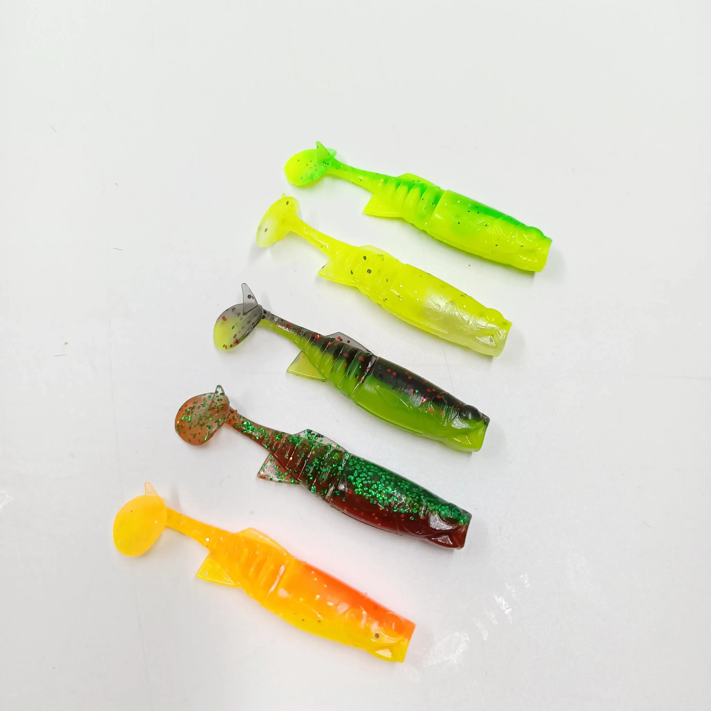 DUODUOYU 10 Uds TPE t-tail Señuelos de Pesca blandos 1,7g 55mm Mini gusano suave Swimbait Jigging señuelo cebos artificiales aparejos de pesca - imagen 5