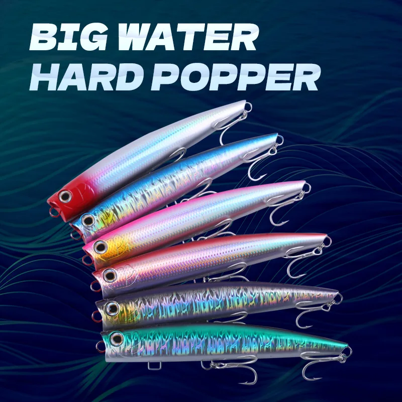 Testar-señuelo de Pesca de 180mm, 66g, 220mm, 96g, cebo Popper de juego grande, cebo Artificial Topwater Stickbait duro para Pesca de Lucio - imagen 4
