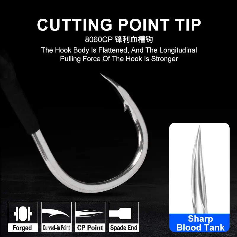 2 par/bolsa anzuelos de asistencia de doble púas accesorios de Señuelos de Pesca de acero rico en carbono anzuelos de señuelo de plantilla brillante anzuelos de Jigging lento pesca - imagen 5