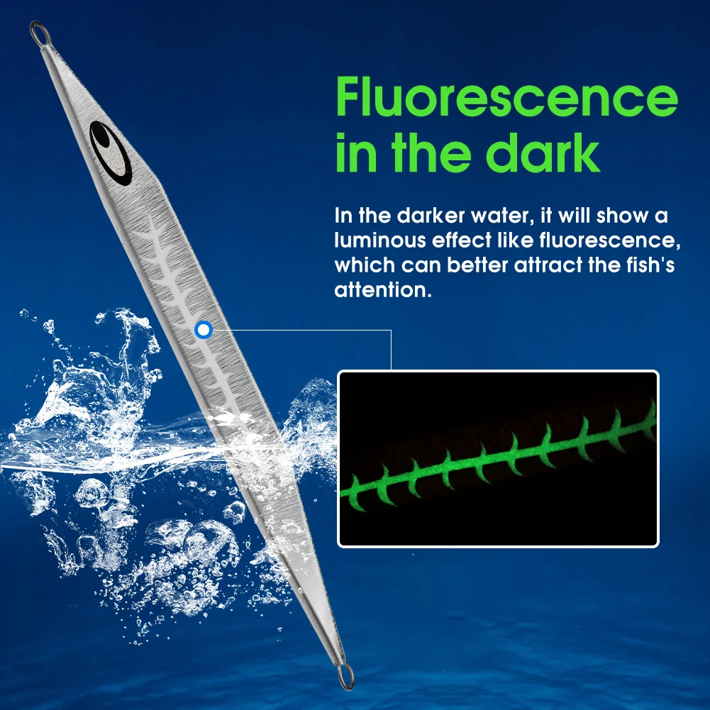 SANLIKE 200g plata plantilla de Metal lento cebo de Jigging señuelo de pesca plantilla de caída de agua salada plantilla de paso lento señuelos de peces - imagen 3