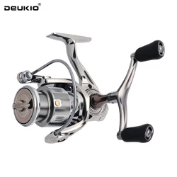 Carretes giratorios DEUKIO de doble mango 5,2: 1 potencia máxima de arrastre 8kg carrete de pesca de mar carrete alimentador carrete de carpa para agua salada