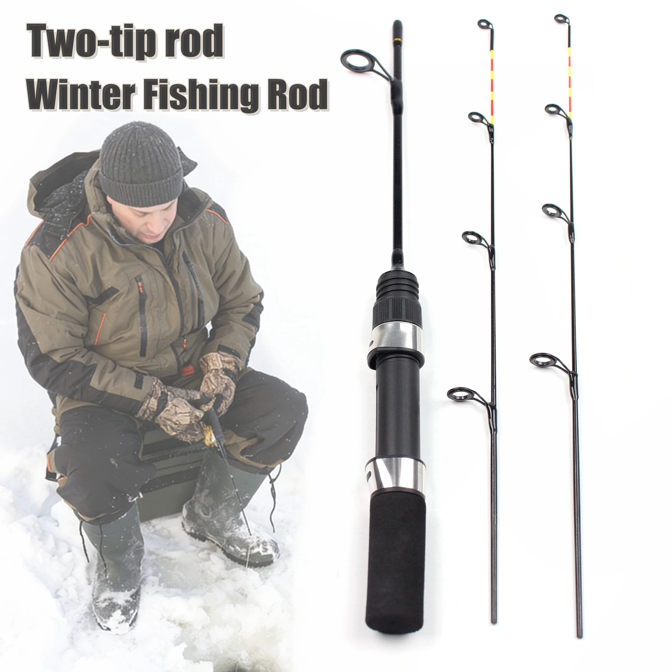 Caña de pescar ultraligera y portátil, adecuada para pescar en hielo en invierno, con punta sensible para una rápida detección de peces. - imagen 2
