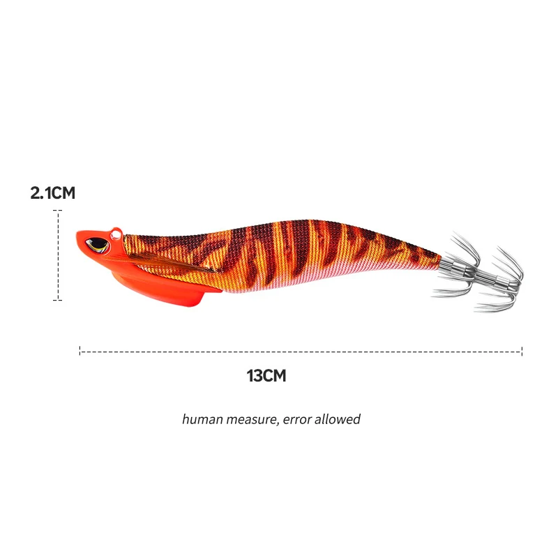 RUKE-señuelo de madera para pesca de camarones, anzuelos de calamar, 30 g/unidad, 13cm, Señuelos de Pesca luminosos, pulpo, sepia, camarones, Jigging, 1 ud. - imagen 3