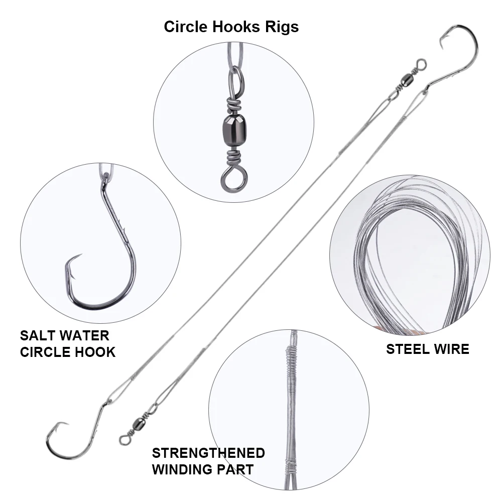 Línea de pesca de acero antimordida plateada de 20LB-60LB, líder de alambre de acero con anzuelos de púas, correa de núcleo de plomo, accesorio de pesca de alambre - imagen 5