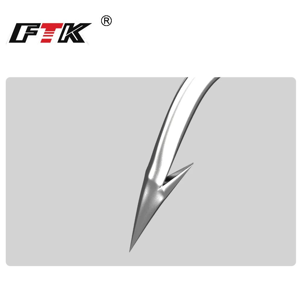 Anzuelos de pesca de carpa con púas de acero inoxidable con alto contenido de carbono FTK 1-10 # 50 piezas 1/0 # -10/0 # Paquete de 25 piezas con aparejos de anzuelo de pesca - imagen 5