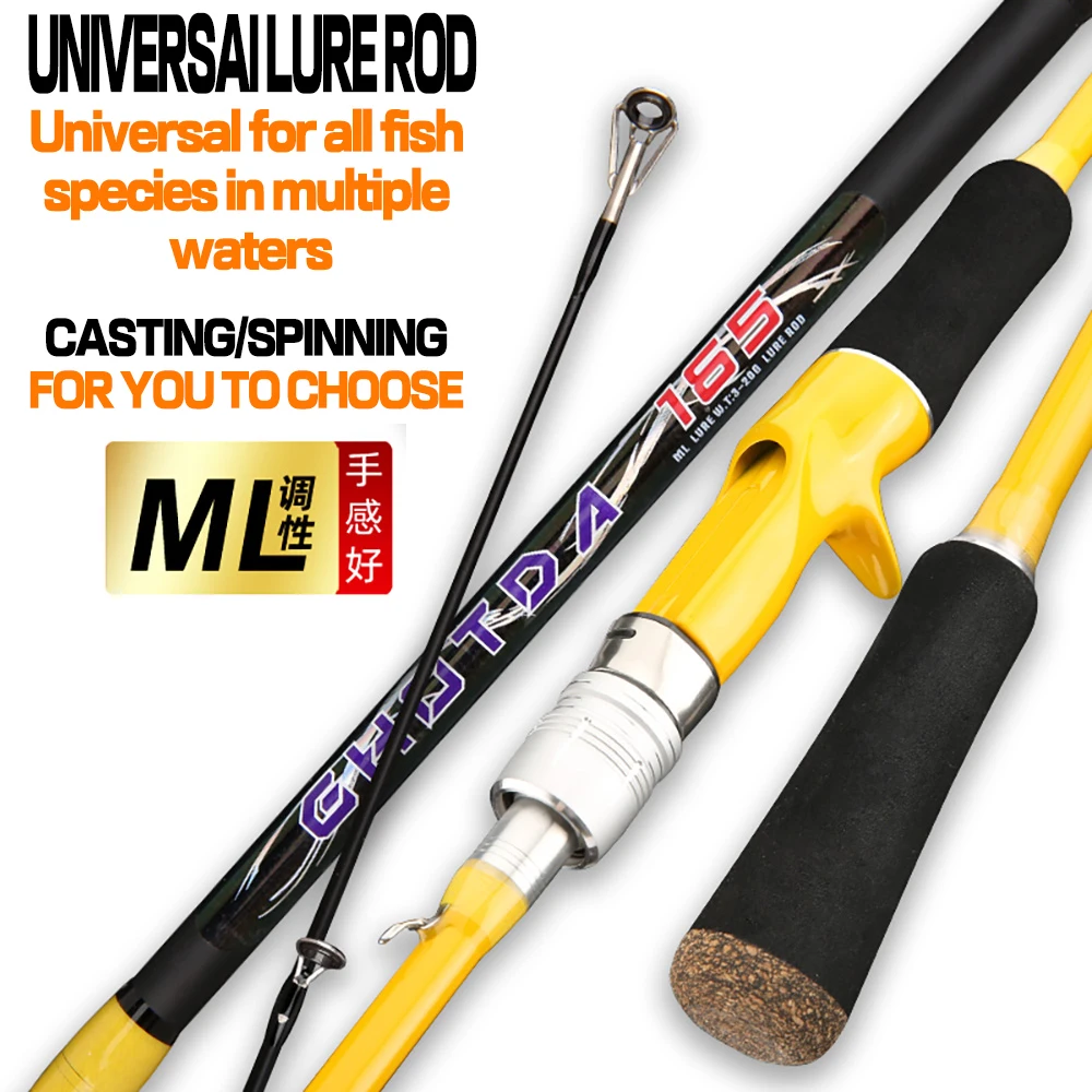 Caña de pescar ultraligera de fibra de carbono, señuelo de pesca de 1,65/1,80 M, peso de cebo de 3-20g ML, acción giratoria/fundición, poste de Jigging de trucha, Punta sólida - imagen 2