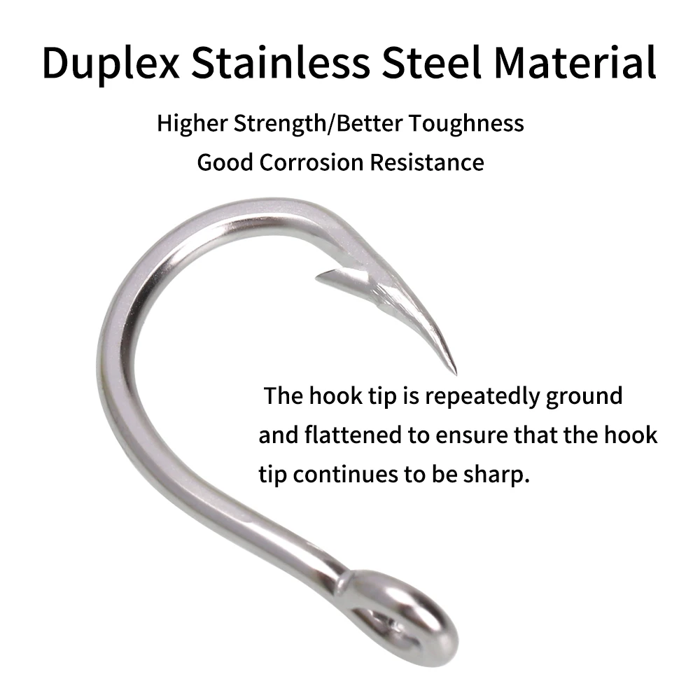 Ellllv-anzuelos de pesca de acero inoxidable, anzuelos de pesca de gran tamaño, 100, 4/0, 5/0, 6/0, 7/0, 8/0, 9/0, 10/0, 12/0, - imagen 2