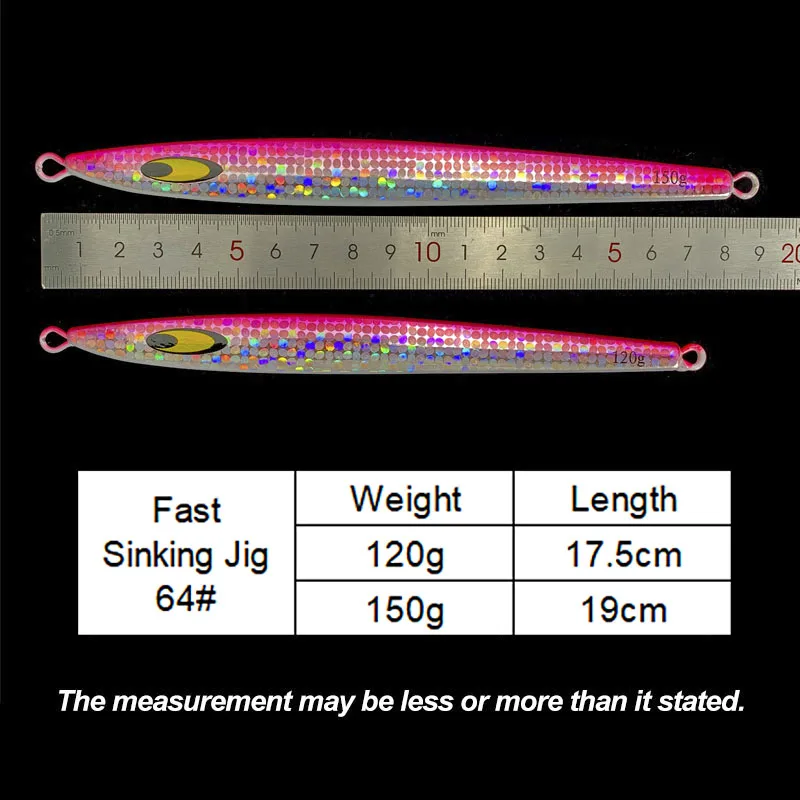 TEASER J64 señuelo de pesca de hundimiento rápido Jigging 120g 150g Artificial brillante láser Metal Jigbait agua salada brillo pesca Jig señuelo - imagen 4