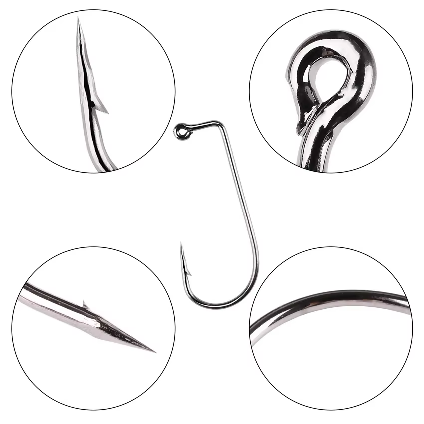 Anzuelos de pesca de 90 grados, accesorios de pesca de agua salada, anzuelos Aberdeen, tamaño 6 4 2 1 1/0-5/0 #, 20 unids/lote por caja - imagen 2