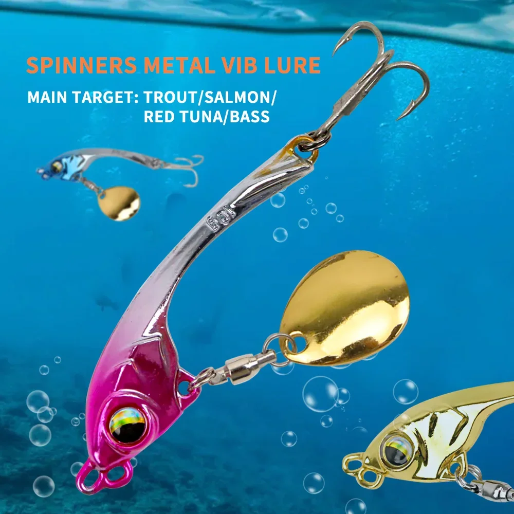 Topline-señuelo de Pesca de Metal Vib, cuchara de arrastre, Wobbler, hundimiento, cebo duro Artificial, accesorios de Pesca, 10g/15g - imagen 2