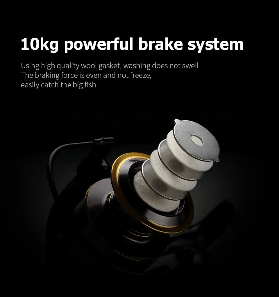 Carrete de pesca 5,2: 1 carrete de alambre de metal rueda giratoria HE3000 5000 7000 relación de engranaje carrete de pesca de fundición de alta velocidad - imagen 4