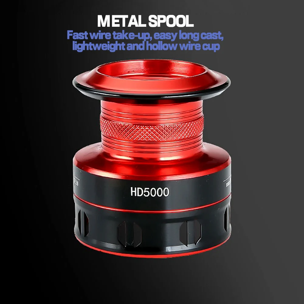 Carrete giratorio de Metal para pesca de carpa, accesorio de doble uso para agua dulce/marina, arrastre grande, duradero, 2000-7000 - imagen 5