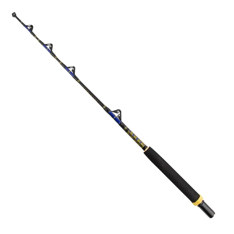 FX 2 #   3 #   Caña de pescar de curricán, mango recto/curvo de 100/130 libras, caña de pescar para barco oceánico de aguas profundas, carrete giratorio, barco de tiburón y atún - imagen 2