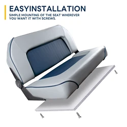 Asiento barco plegable doble Bass Jon – Respaldo bajo cuero