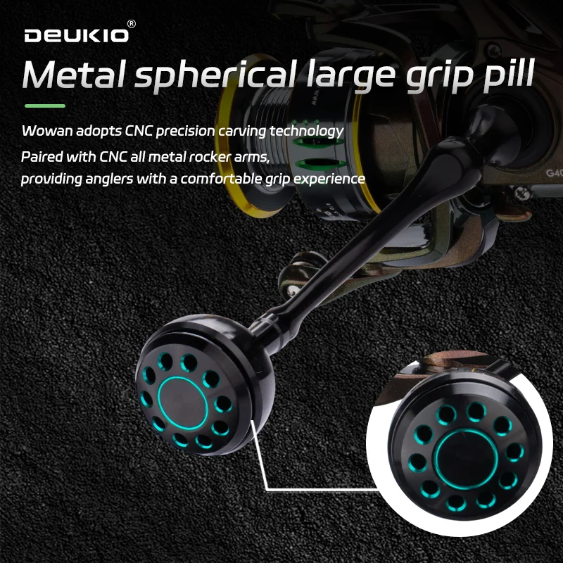 Carrete de pesca giratorio DEUKIO serie 2000-7000 agua salada 5,0:1 relación de engranaje 33 lb agarre de perilla de Metal de arrastre - imagen 3