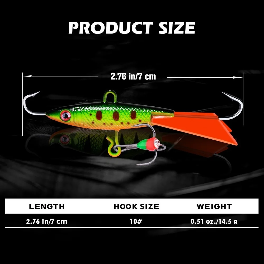 Goture-señuelo de pesca de hielo para invierno, 1 piezas, 7cm, 14,5g, plantilla equilibradora de cebo Artificial, Wobblers, aparejos de pesca, Swimbaits - imagen 5