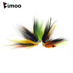 Bimoo, 2 uds., tubo de cabeza de cono de latón, mosca, gallo, cola de zorro, Streamer húmedo, sin gancho, mosca, trucha, salmón, Steelhead, señuelo de pesca de lubina