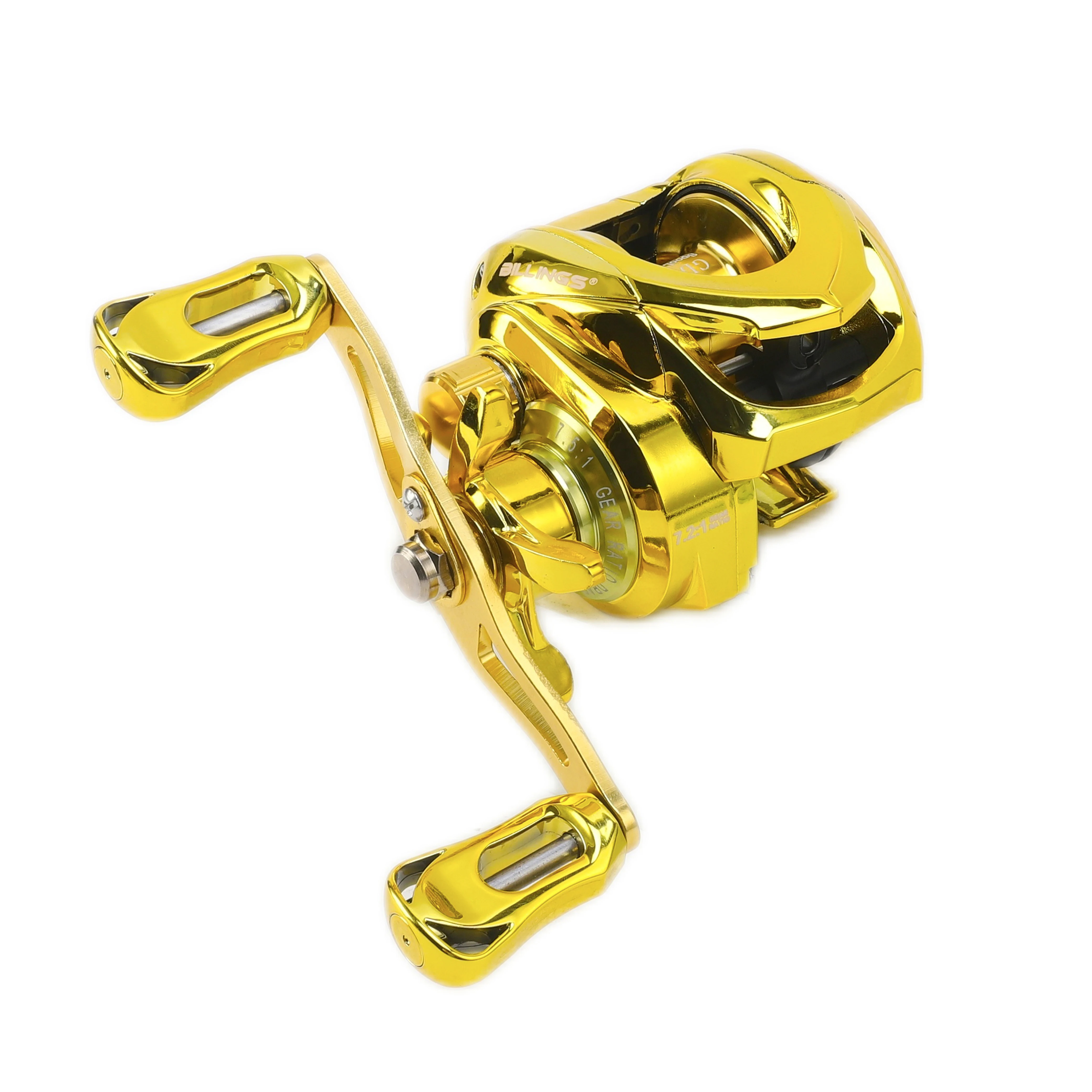 Carrete de pesca BILLINGS GD Series 7,2: 1 con relación de engranaje Baitcasting, carrete de pesca BB de acero inoxidable 5 + 1 con arrastre máximo de 18 lb/8,16 kg, Ta de pesca - imagen 4