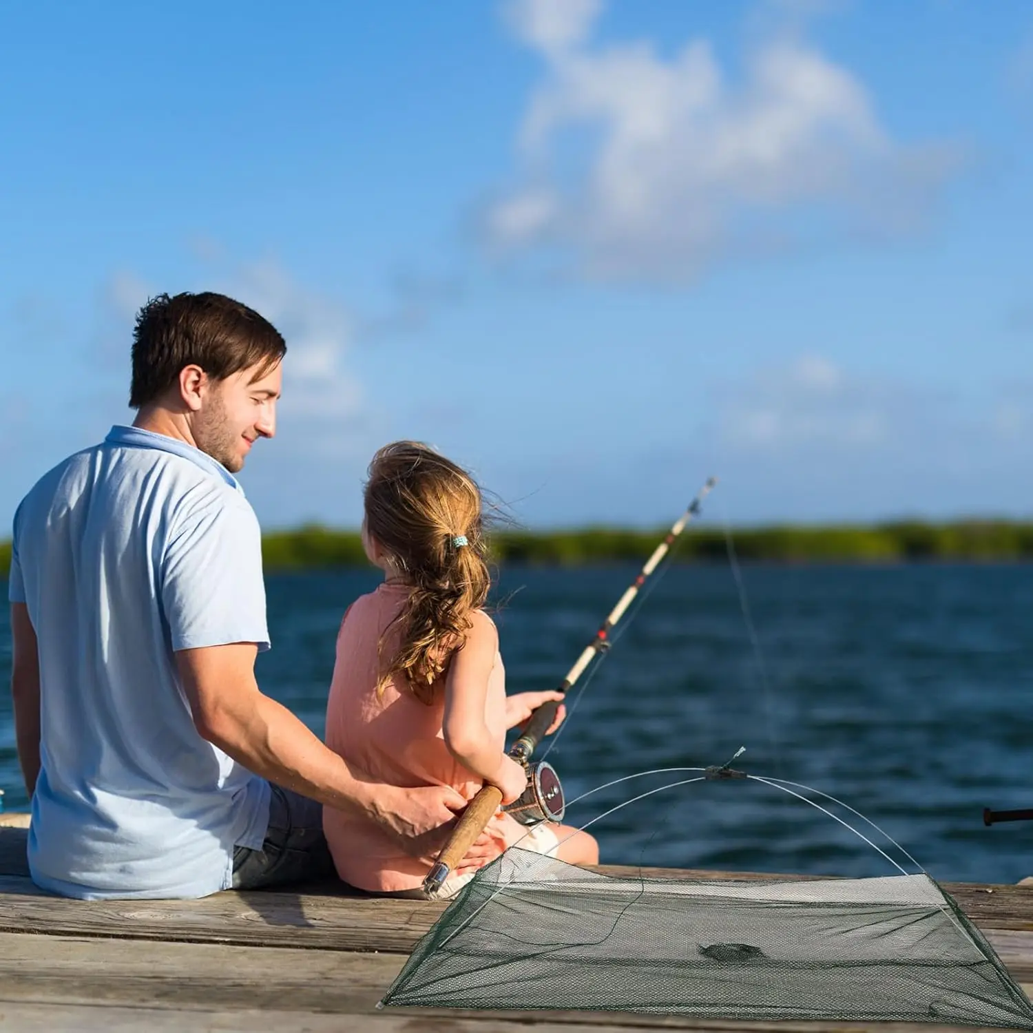 Red de pesca plegable de 60CM, cebos para peces, camarones, pececillos, cangrejo, trampa de malla fundida, red de elevación de inmersión, red de nailon para pescar, captura de cangrejo - imagen 3