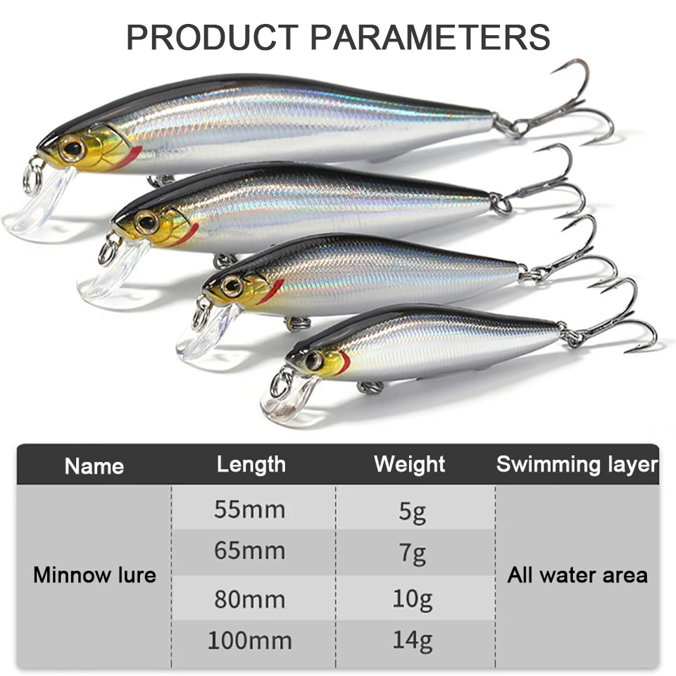 WALK FISH-señuelo de pesca de pececillo que se hunde, 5G/7G/10G/14G, ojos artificiales 3D, Wobblers, Crankbaits, cebos duros lentos para trucha y lubina, 1 Uds. - imagen 3