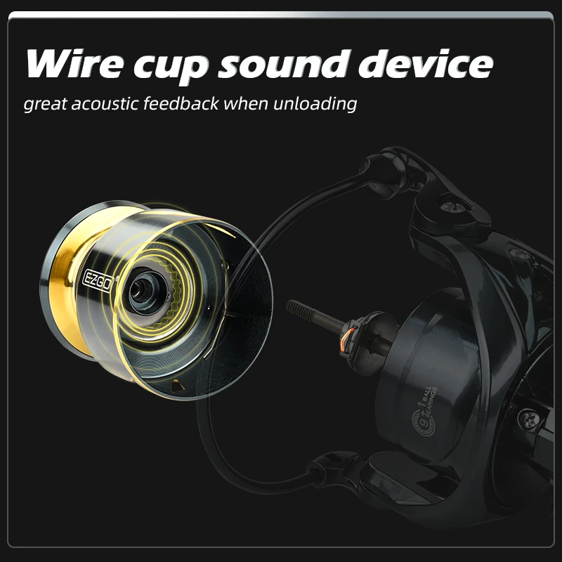 MEREDITH EZGO-carrete de pesca giratorio con cuerpo de Metal de aleación mejorada, 25KG, resistencia máxima de la arandela de carbono, 9 + 1bb, común a todas las aguas - imagen 3