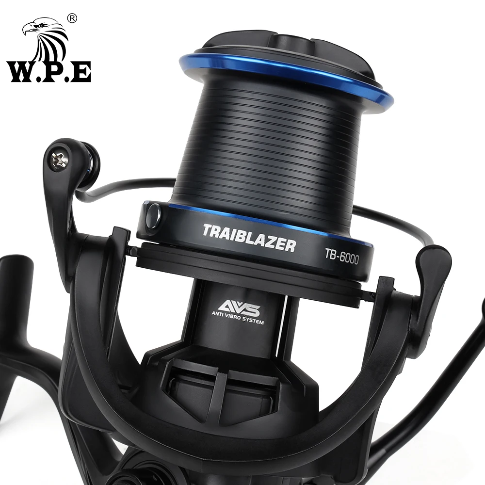 Carrete giratorio de pesca W.P.E TB, carrete de pesca con alimentador de carpa 5500 6000, cuchara de Metal 7 + 1 rodamientos de bolas, relación de engranaje 4,6:1, aparejos de pesca - imagen 5
