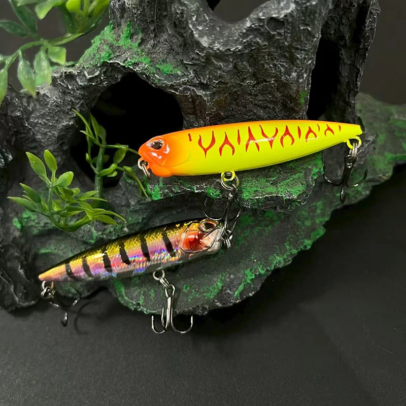 Mini Wobblers de 65mm y 5,5g, Señuelos de Pesca con lápiz flotante, TopWater Walk the Dog, Swimbait para lubina, aparejos de cebo duro Artificial - imagen 3