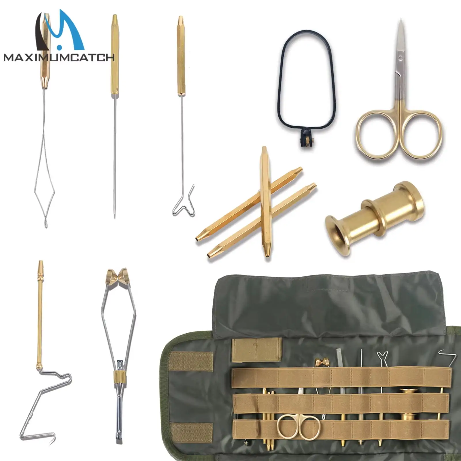 Kit de atar moscas Maximumcatch – Herramientas de latón con bolsa - imagen 2
