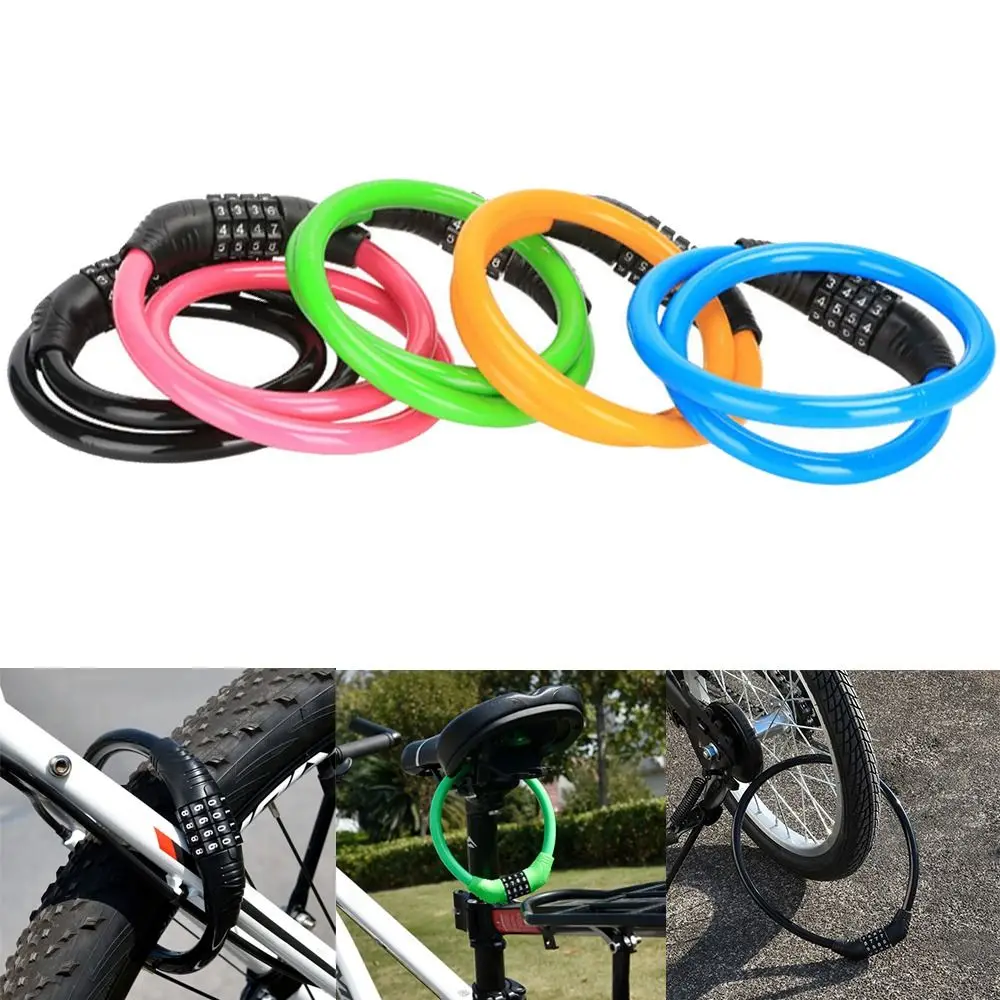 Cable de bloqueo antirrobo fuerte para bicicleta, candado de combinación de 60/120CM, cadena de seguridad resistente para motocicleta, Scooter, MTB - imagen 4