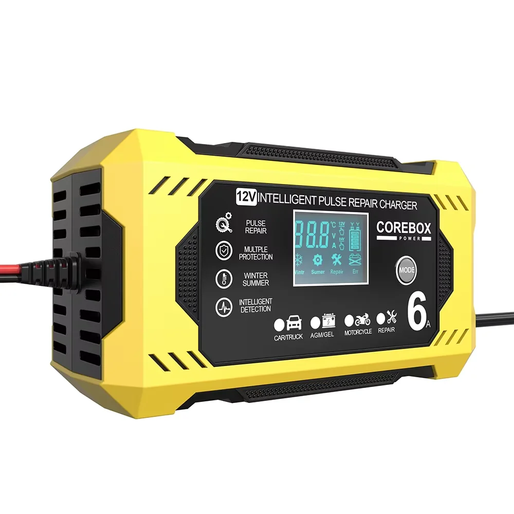1 cargador de batería inteligente de 12V 6A, parada automática AGM cuando completamente cargada, cargador de plomo-ácido, cargador de luz de pesca - imagen 3