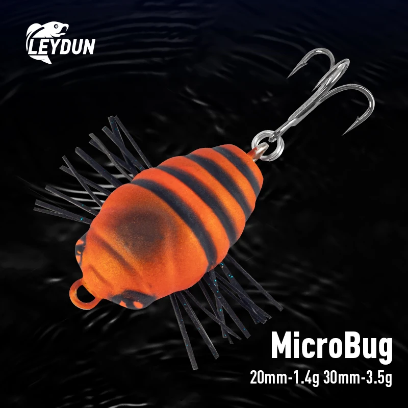 LEYDUN MicroBug 20mm 1,4g 30mm 3,5g señuelo de pesca de insectos espuma de poliuretano de alta densidad Topwater insecto cebo flotante Wobblers