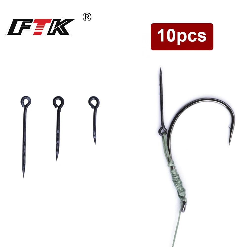 FTK-anzuelo de pesca de carpa, 10 piezas, cebo de Metal, Pitillos, pasador, Maggot, maíz, Ronnie, aparejo de pelo, alimentador de carpa, aparejos de pesca - imagen 3