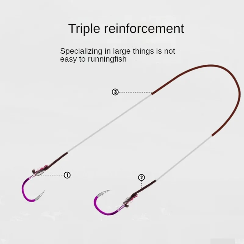 Conjunto de anzuelos grandes para pesca, accesorios de equipo de pesca de doble gancho, reforzado - imagen 3
