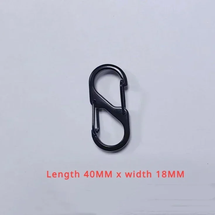 Hebilla de aleación de Zinc de 5 piezas, hebilla S de 8 figuras, gancho de resorte de doble cabeza, joyería negra para senderismo, Camping al aire libre - imagen 4