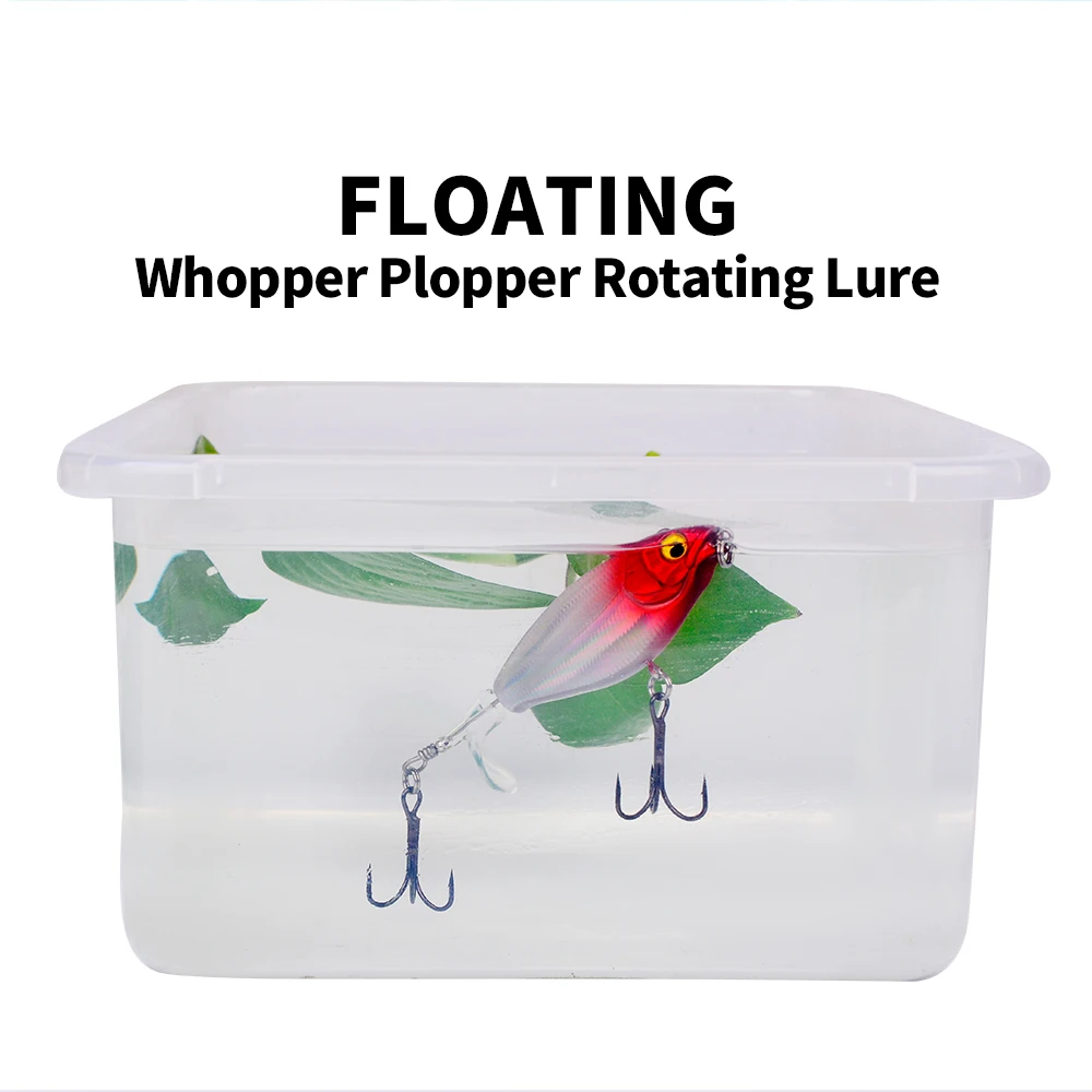PROBEROS-Superficie de cebo Plopping de señuelo de Pesca Topwater flotante, Whopper Wobbler duro Lurre Pesca Isca, 1 unidad, cola rotatoria, 6,5g-11,5g - imagen 5