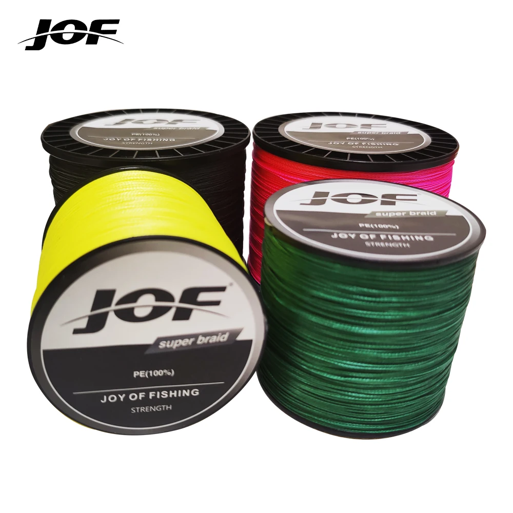 Línea trenzada JOF 4X 300m 500m 1000m 9 colores todo para sedal MaxDrag 80LB línea de PE multifilamento para pesca en agua salada