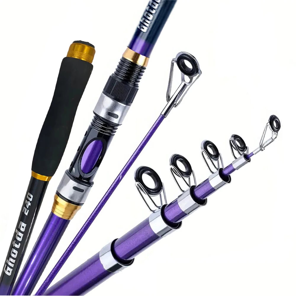 Nueva caña de pescar súper giratoria telescópica dura 2,1/2,4/2,7/3,0/3,6 metros caña de mar portátil alimentador poste aparejos de pesca - imagen 3