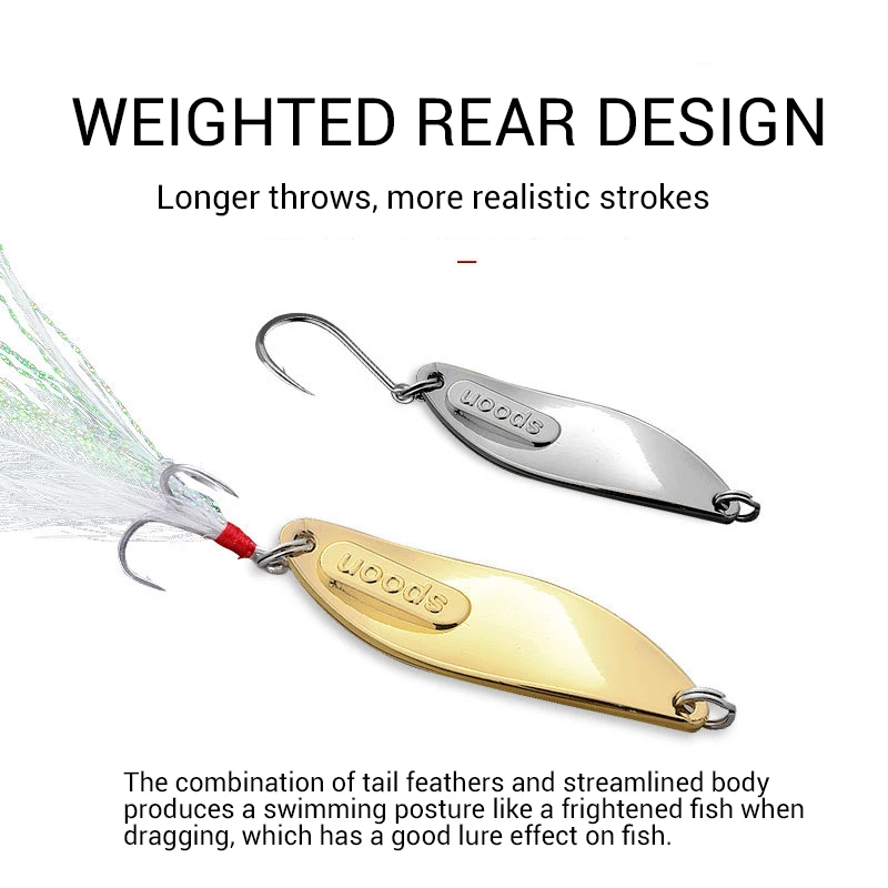 Señuelos de Pesca Wobbler Spinner, cebo Artificial de 2,5g-25g con cuchara de Metal, lubina, sanguijuela dura, lentejuelas, trucha - imagen 4
